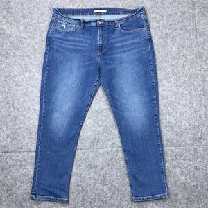 Levi's Jeans Womens 33 Blue Boyrfriend Cropped Ankle Comfort Stretch Denim Pants
